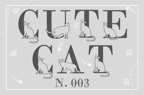 Charming Typography: The Cute Cat N.003 Font for Playful Designs