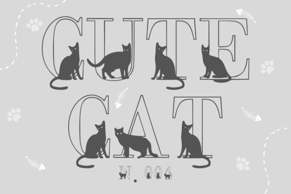 Cute Cat N.004: A Whimsical Font for Feline-Inspired Design