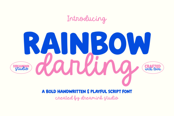 Rainbow Darling Duo: Bold Typography Meets Whimsical Charm